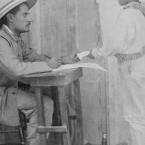 16 year old pint sized boy enlists in the Mexican Army - Art Print