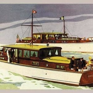 38 ft. Double Cabin Cruiser and 46 ft. Sport Cruiser by Douglas Donald - Art Print