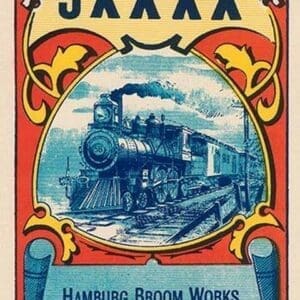 9XXXX Steam Train Broom Label - Art Print