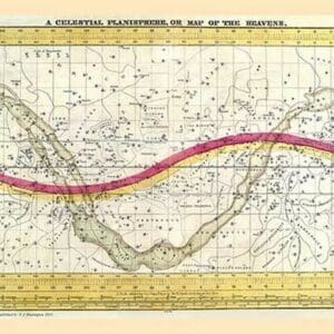 A Celestial Planisphere or Map of the Heavens by W. G. Evans - Art Print