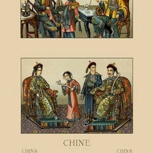A Chinese Imperial Family by Auguste Racinet - Art Print