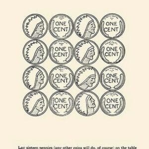 A Clever Coin Trick - 16 Pennies by Harry Houdini - Art Print