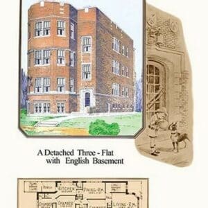 A Detached Three-Flat with English Basement by Geo E. Miller - Art Print
