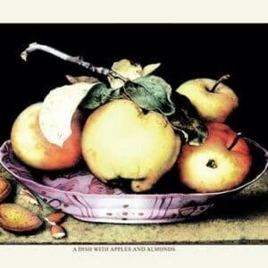 A Dish with Apples and Almonds by Giovanna Garzoni - Art Print