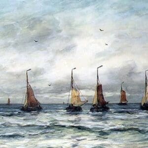 A Fishing Fleet by Hendrick Mesdag - Art Print
