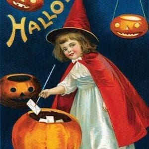 A Jolly Hallowe'en by Ellen M. Clapnoddle - Art Print
