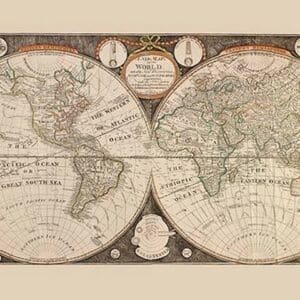 A New map of the world : with all the new discoveries by Capt. Cook and other navigators by Thomas Kitchen - Art Print
