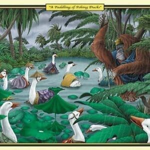 A Paddling of Peking Ducks by Richard Kelly - Art Print