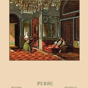 A Persian Interior by Auguste Racinet - Art Print