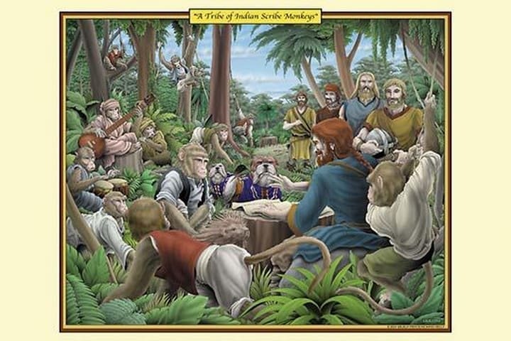 A Tribe of Indian Scribe Monkeys by Richard Kelly - Art Posters or ...