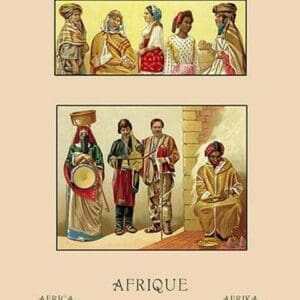 A Variety of African Costumes #2 by Auguste Racinet - Art Print