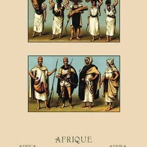 A Variety of African Dress by Auguste Racinet - Art Print
