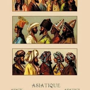 A Variety of Asiatic Head-Coverings by Auguste Racinet - Art Print