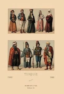 A Variety Of Turkish Costumes By Auguste Racinet - Vintage Image Shop