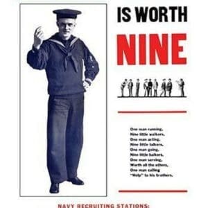 A man in time is worth nine by Syndicate Printing Co - Art Print