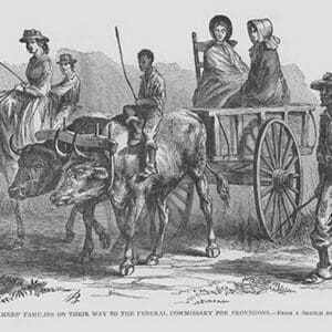 African American Slave attends farmers on their way to the Federal Commissary for Provisions by Frank Leslie - Art Print