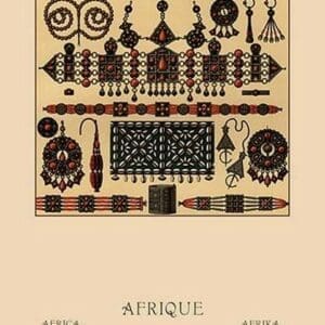 African Metalwork and Beading by Auguste Racinet - Art Print