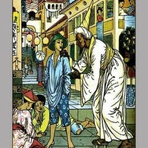 Aladdin Accosted By Magician by Walter Crane - Art Print