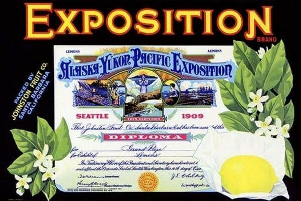 Alaska-Yukon-Pacific Exposition Lemons - Art Print