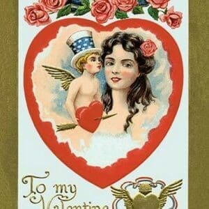 All American Patriotic Valentine - Art Print