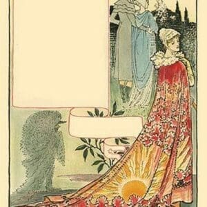 All were drunk or sober. Valentine & May left as lovers. The longest day enjoyed crimson & gold of a setting sun. by Walter Crane - Art Print