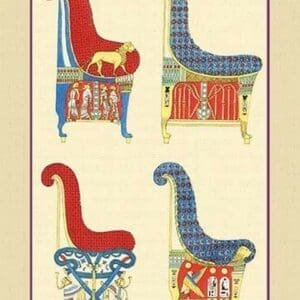 Ancient Egyptian Chairs by John Gardner Wilkinson - Art Print