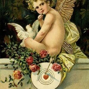 Angel Girl With Dove - Art Print
