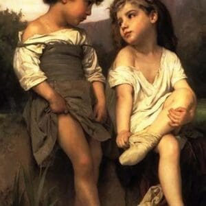 At the Edge of the Brook by William Bouguereau - Art Print