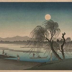Autumn Moon on the Tama River - Fukeiga by Utagawa Hiroshige - Art Print