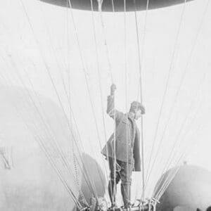 Aviator in Basket of a Hot Air Balloon - Art Print