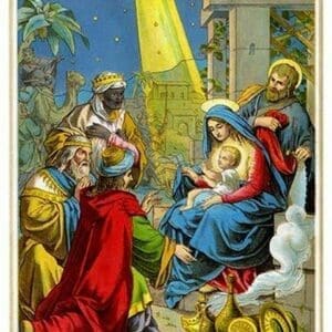 Baby Jesus Receives Gifts - Art Print
