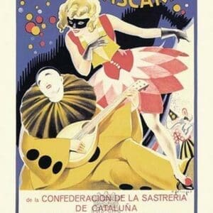 Baile de Mascaras by R. Fabregas - Art Print