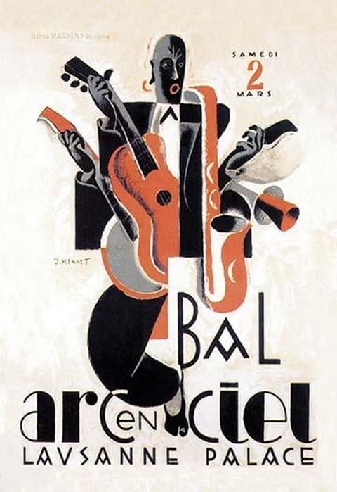 LAUSANNE PALACE ARC EN CIEL - POSTER HQ 50x70cm d'une AFFICHE VINTAGE