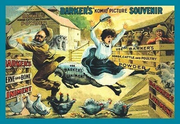 Barker's 'Komic' Picture Souvenir: Farm Ruckus - Art Print