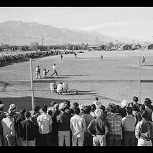 Baseball Game at Manzanar by Ansel Adams - Art Print