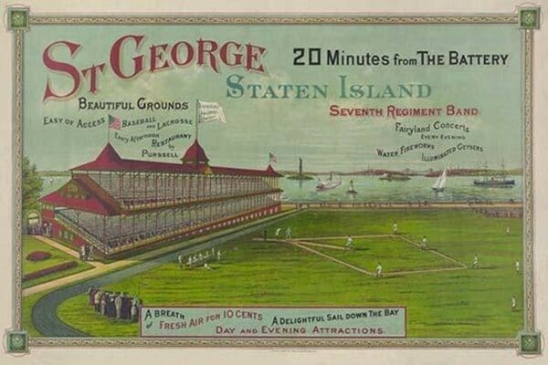 Baseball game being played at St. George Park - Art Print