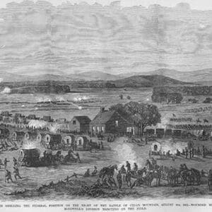 Battle of Cedar Mountain; Confederates bombard Union positions by Frank Leslie - Art Print