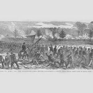 Battle of Cold Harbor - Driving off Longstreet's forces from the Rifle Pits by Frank Leslie - Art Print