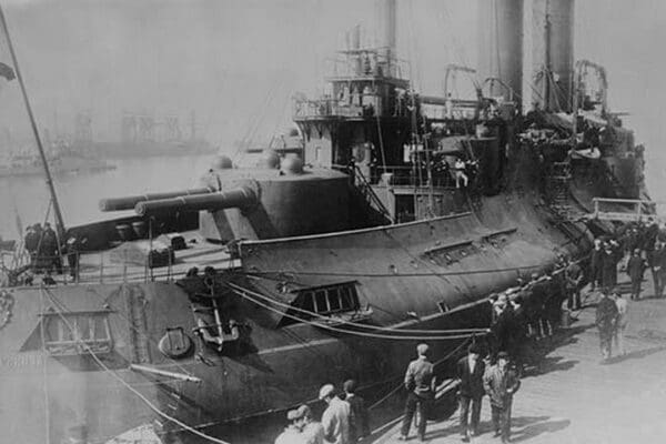 Battleship Tsarevich docked at Port of New York - Art Print