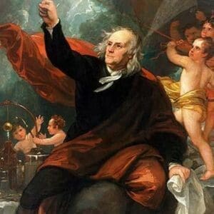 Benjamin Franklin Drawing Electricity from the Sky by Benjamin West - Art Print