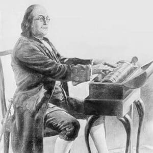 Benjamin Franklin Playing the Armonica - Art Print