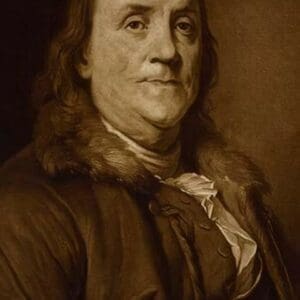 Benjamin Franklin in Fur Collar by Joseph-Siffrede Duplessis - Art Print