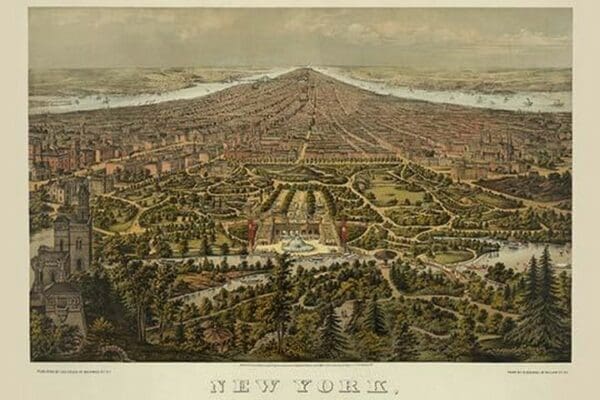 Birds-eye view of Manhattan