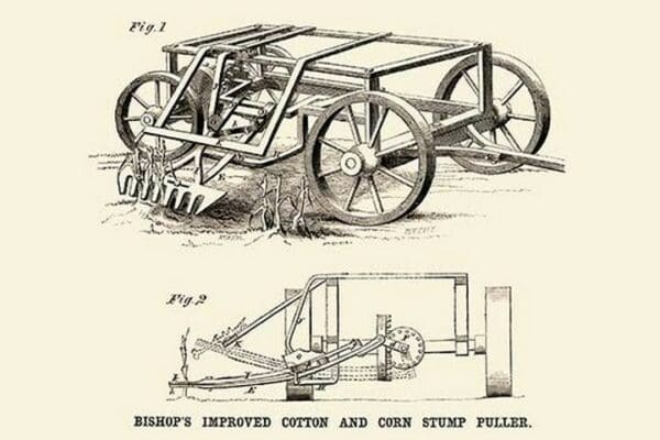 Bishop's Improved Cotton and Corn Stump Puller - Art Print