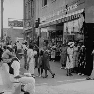 Blacks Shopping on Main Street by Dorothea Lange - Art Print