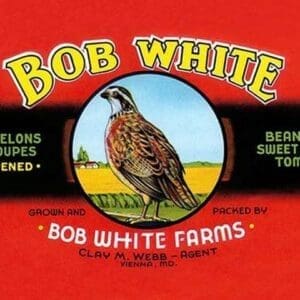 Bob White Farms Label - Art Print