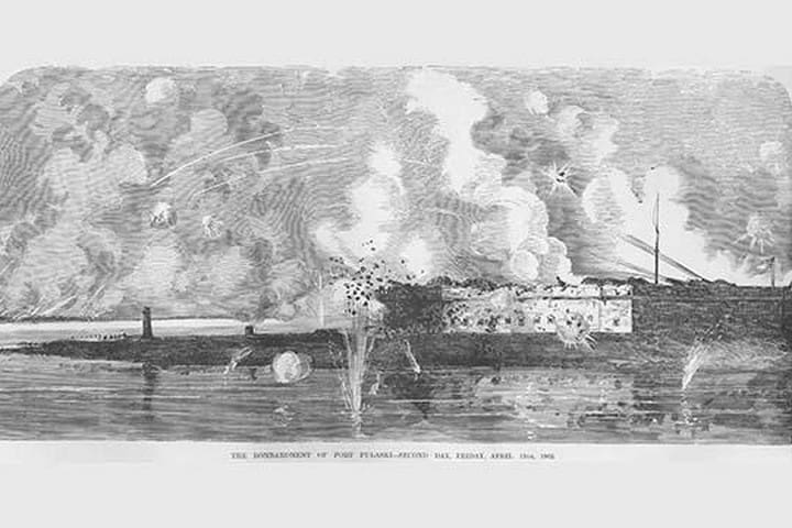 Bombardment Of Fort Pulaski By Frank Leslie - Vintage Image Shop