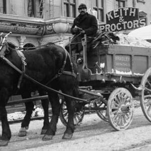 Carting Snow from New York Streets by Horse & Wagon - Art Print