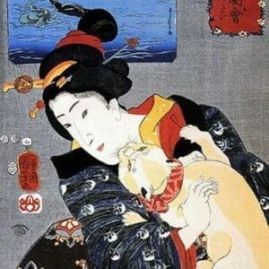 Cat & Noble Woman by Utagawa Kuniyoshi - Art Print