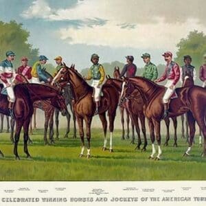 Celebrated winning horses and jockeys of the American turf by Currier & Ives - Art Print